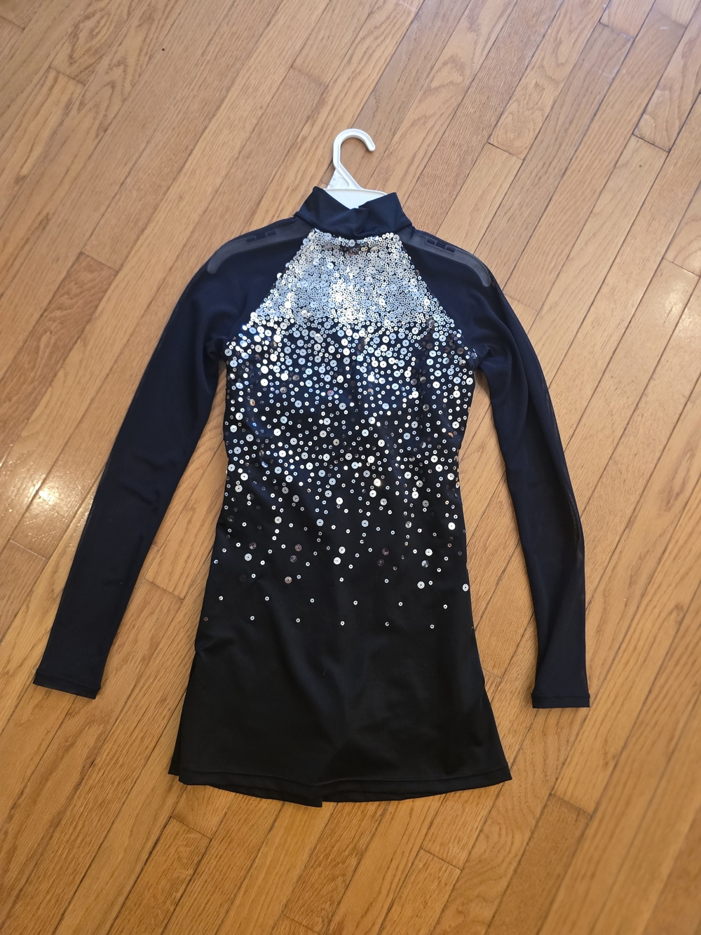 balera Black Dance Dress with Silver Sequin Ombre